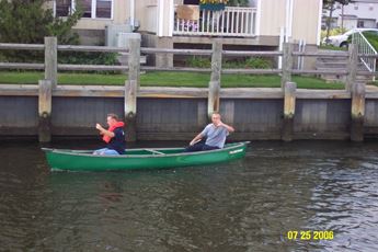 A group in their canoe